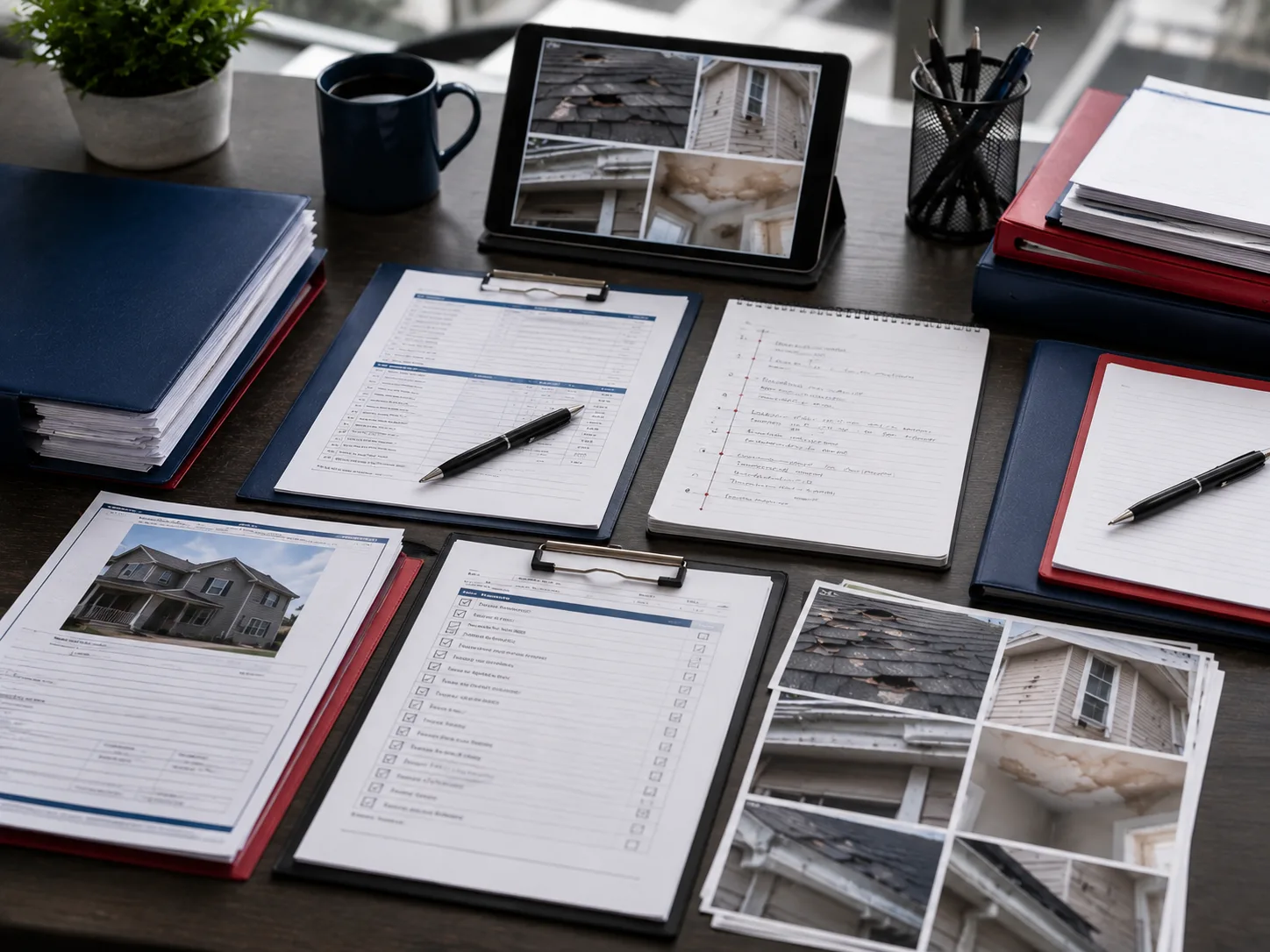 Organized property claim records and evidence