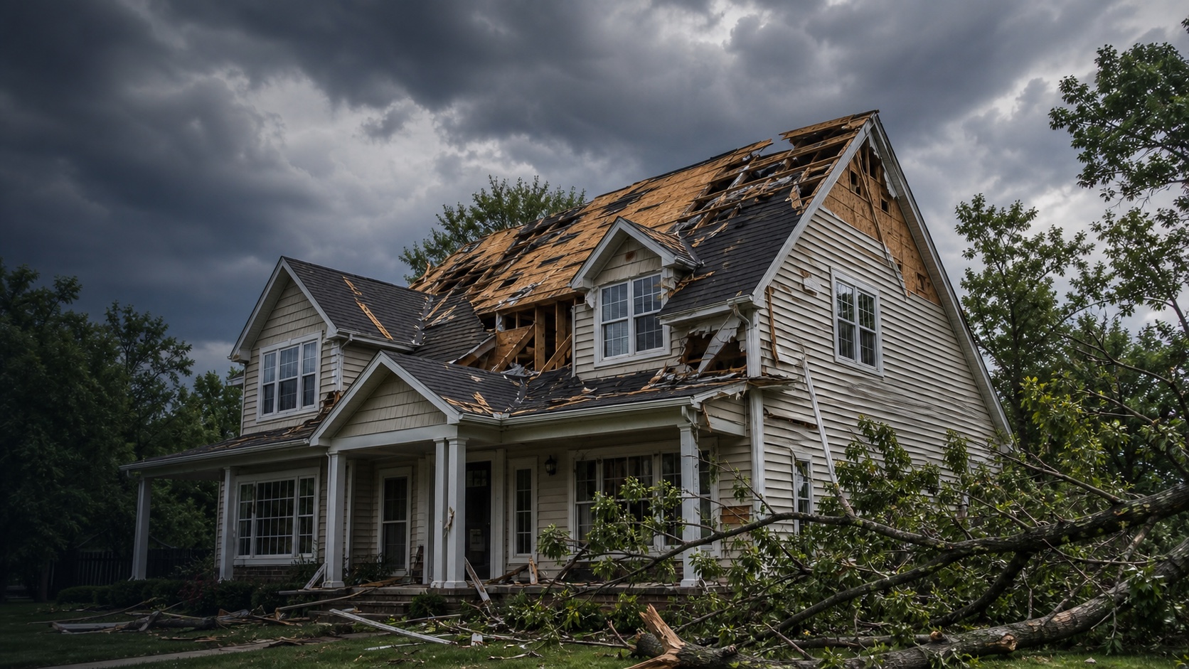 Illinois home with extensive storm damage
